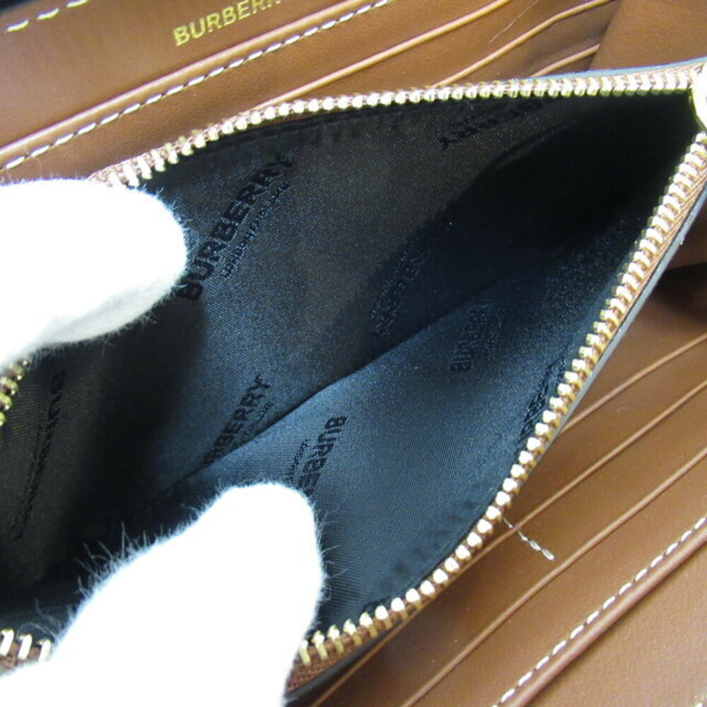 Burberry Round Zip Wallet Long Leather Canvas Gray Black - Picture 7 of 10